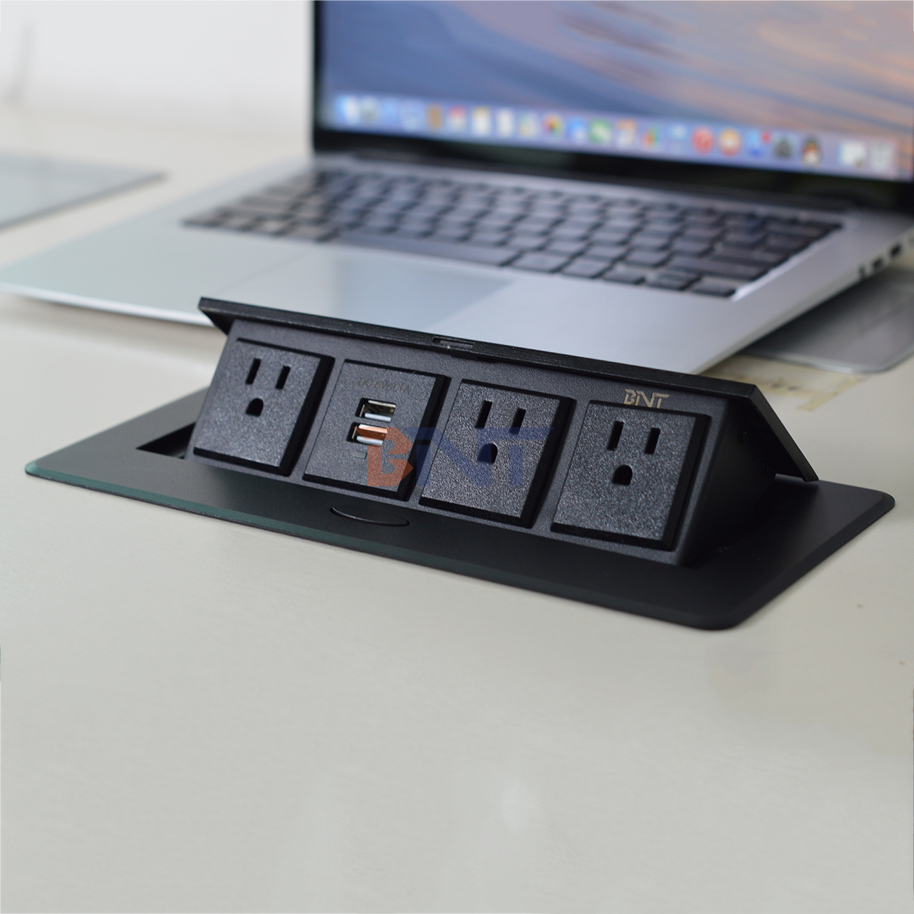 OEM/ODM Multi-functional 3 power supply socket and USB charger hidden desktop power socket