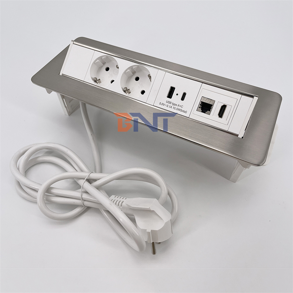 OEM/ODM BNT Customizable Pop Up Socket Outlet Hidden Power Socket with USB Port for Desk