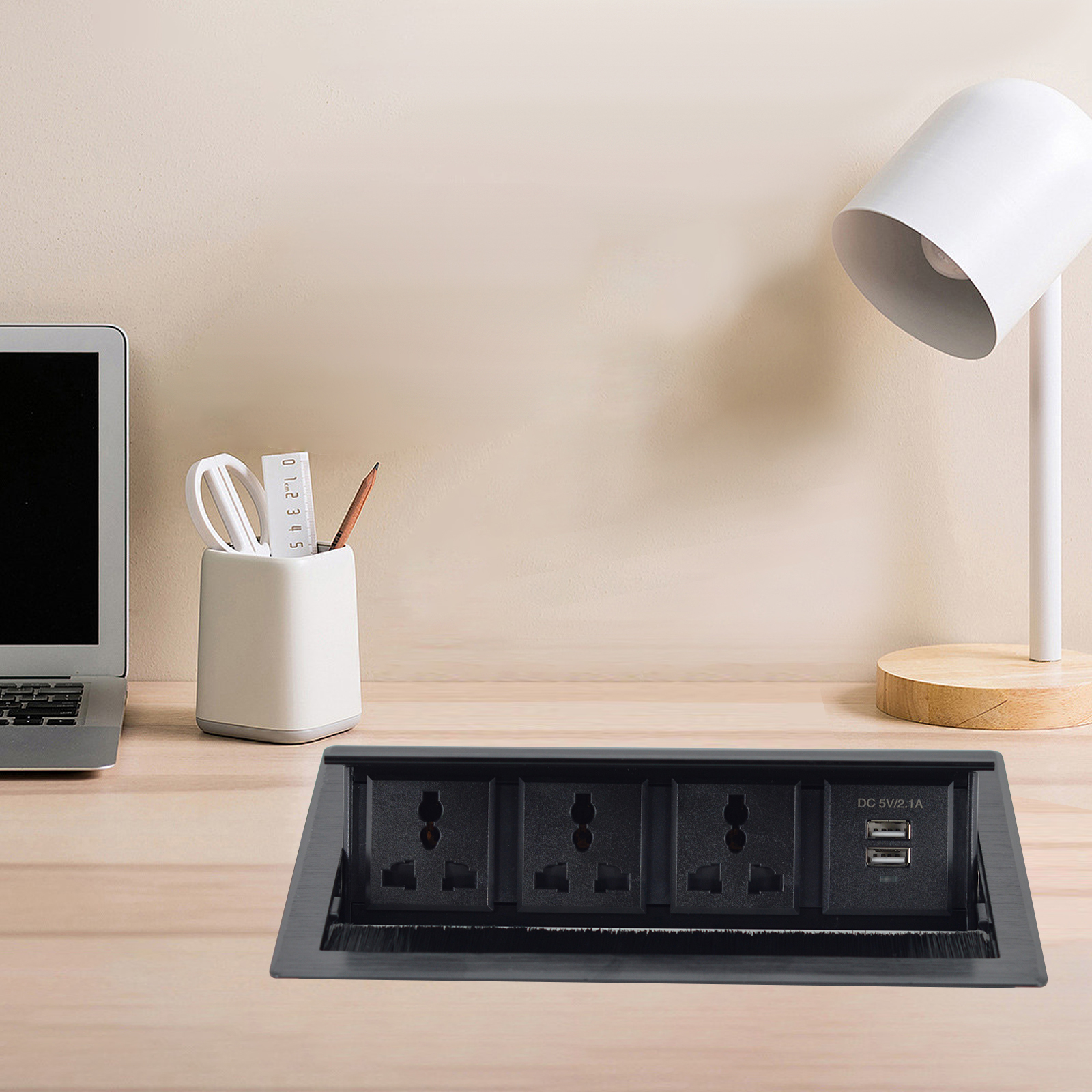 Desk Flip Cover with 3 Ac Outlets
