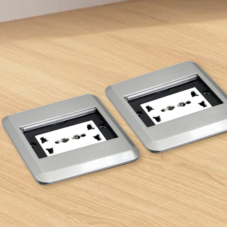 BNT Floor Mount Ground Socket Hidden Slide Cover Floor Socket with Sliding Lid for Office Room