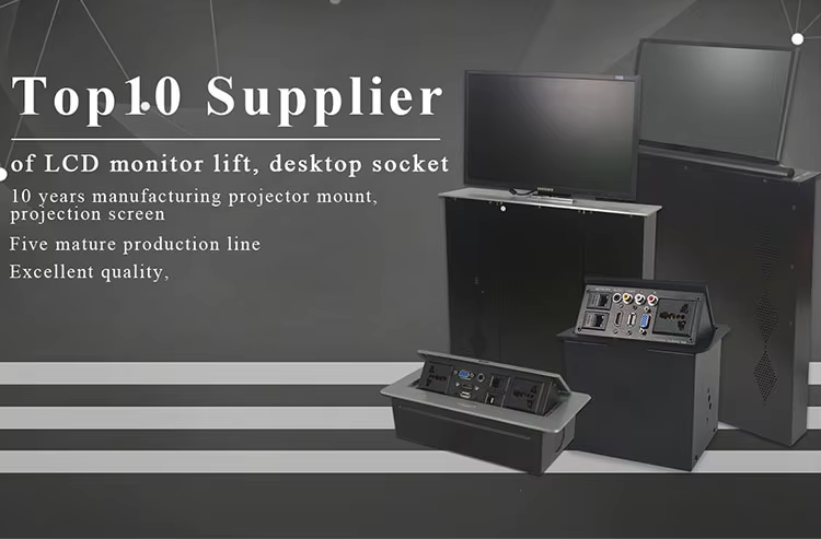21.5" Motorized Retractable Monitor Lift Paperless Conference System Terminal