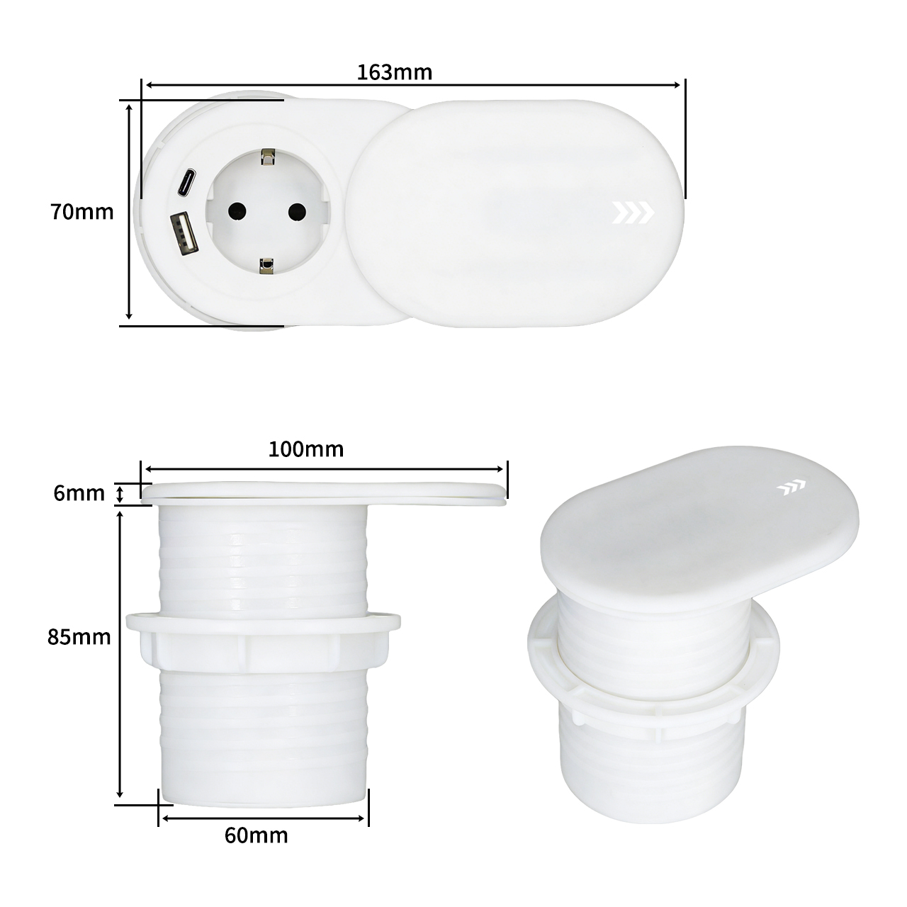 sofa socket size