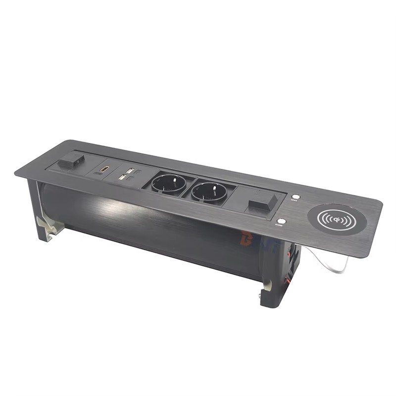 Factory Customizable Electric Rotary Electric Motorised Tabletop Power Socket 10A for Conference Table