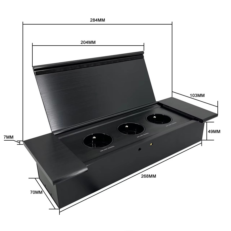 Embedded Design Power Outlet Socket Electrical Equipment  Furniture Outlet Multiple Plug Socket With Sliding Flip Cover detail image 10