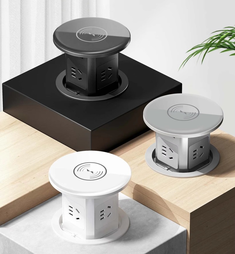 Pneumatic Pop Up Table Outlet with USB - detail 1